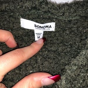 SONOMA hooded army green knit cardigan